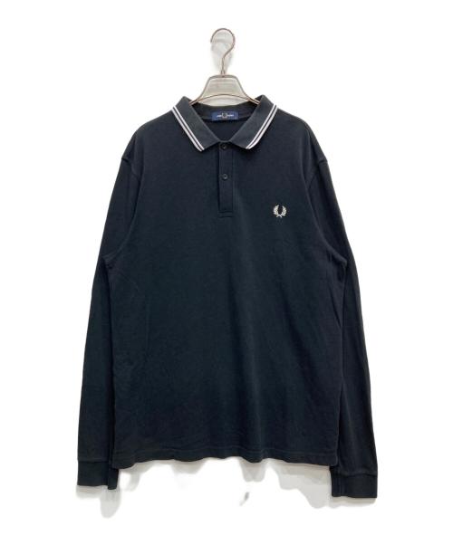 FRED PERRY（フレッドペリー）FRED PERRY (フレッドペリー) ロングスリーブポロシャツ ブラック サイズ:XLの古着・服飾アイテム