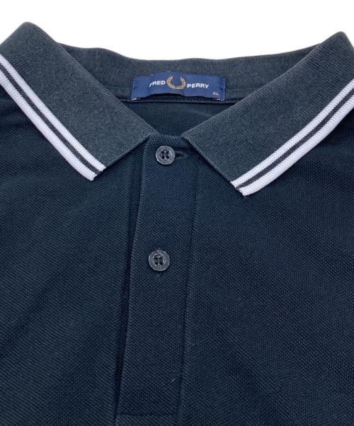 FRED PERRY（フレッドペリー）FRED PERRY (フレッドペリー) ロングスリーブポロシャツ ブラック サイズ:XLの古着・服飾アイテム