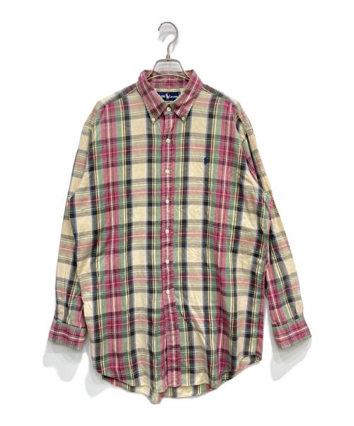 RALPH LAUREN（ラルフローレン）RALPH LAUREN (ラルフローレン) コットンチェックシャツ パープル サイズ:Ⅼの古着・服飾アイテム