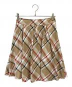 BURBERRY BLUE LABELバーバリー ブルー レーベル）の古着「ノバチェックフレアスカート」｜ベージュ