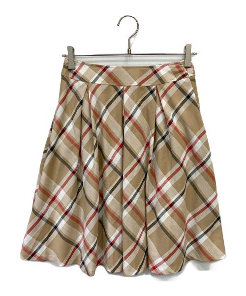 BURBERRY BLUE LABEL（バーバリー ブルー レーベル）BURBERRY BLUE LABEL (バーバリー ブルー レーベル) ノバチェックフレアスカート ベージュ サイズ:38の古着・服飾アイテム