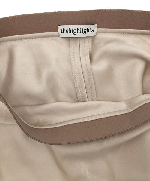 Thehighlights（ザハイライツ）thehighlights (ザハイライツ) satin 'skirt' midi-long ベージュ サイズ:表示なしの古着・服飾アイテム
