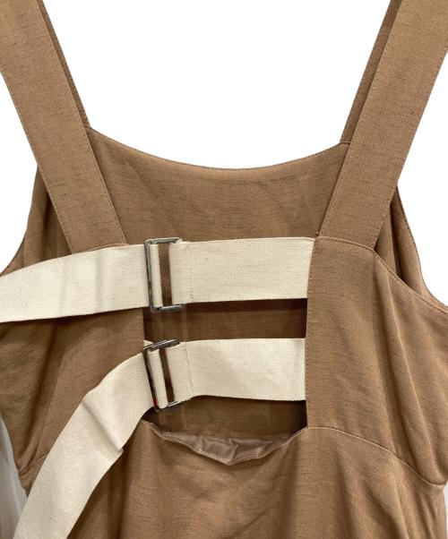 LEINWANDE（ラインヴァンド）LEINWANDE (ラインヴァンド) belted Linen Dress ベージュ サイズ:FREEの古着・服飾アイテム