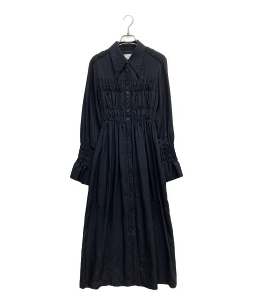 AKIRA NAKA（アキラナカ）AKIRA NAKA (アキラナカ) Shirring shirt dress BK ブラック サイズ:SIZE1の古着・服飾アイテム