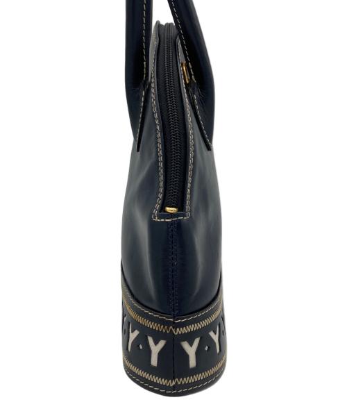 Yves Saint Laurent（イヴサンローラン）Yves Saint Laurent (イヴサンローラン) Yカットアウトハンドバッグ ネイビーの古着・服飾アイテム