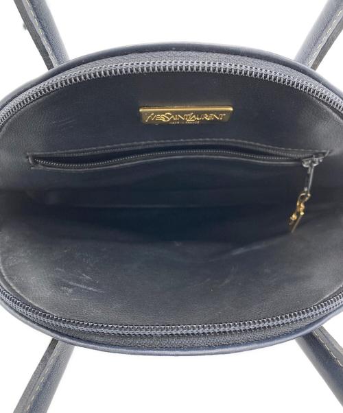 Yves Saint Laurent（イヴサンローラン）Yves Saint Laurent (イヴサンローラン) Yカットアウトハンドバッグ ネイビーの古着・服飾アイテム