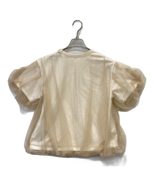 Acka.（エーシーケーエー）Acka. (エーシーケーエー) tulle volume tee アイボリー サイズ:FREEの古着・服飾アイテム