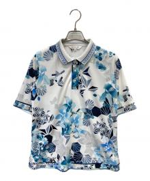 LEONARD SPORT（レオナール スポーツ）の古着「花柄ポロシャツ」｜ブルー