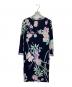 LEONARD PARIS (レオナール パリ) 花柄シルクワンピース ネイビー サイズ:L：60000円
