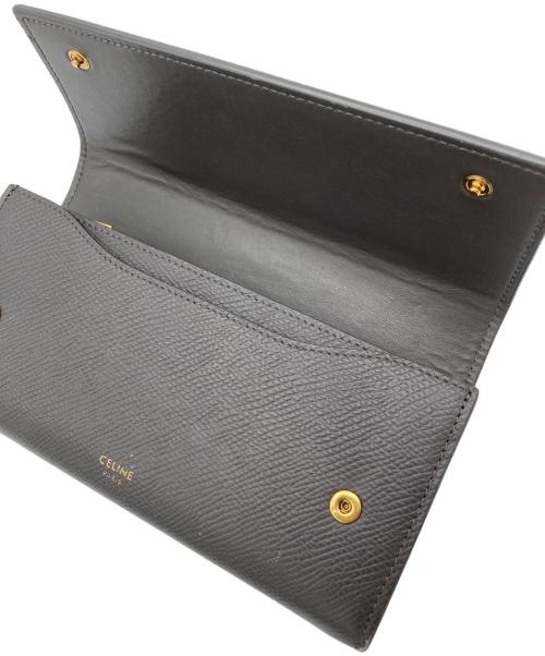 CELINE（セリーヌ）CELINE (セリーヌ) ラージフラップウォレット グレーの古着・服飾アイテム
