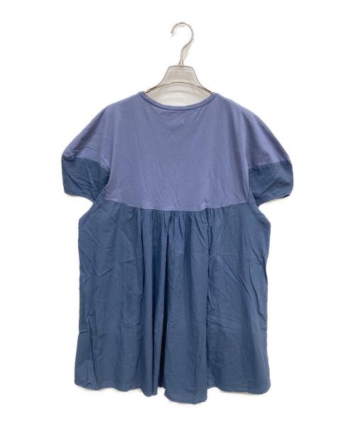 BEARDSLEY（ビアズリー）BEARDSLEY (ビアズリー) コンビギャザーチュニックカットソー ブルー サイズ:FREEの古着・服飾アイテム