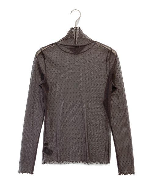 Spick and Span（スピック＆スパン）Spick and Span (スピック＆スパン) ドットチュールハイネックプルオーバー ブラウン サイズ:FREEの古着・服飾アイテム