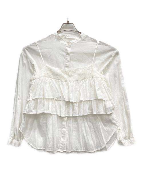 SIMPLICITE（シンプリシテ）simplicite (シンプリシテ) フリルキャミソールレイヤードブラウス ホワイト サイズ:FREEの古着・服飾アイテム