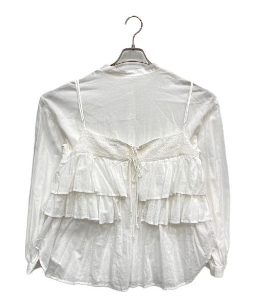 SIMPLICITE（シンプリシテ）simplicite (シンプリシテ) フリルキャミソールレイヤードブラウス ホワイト サイズ:FREEの古着・服飾アイテム