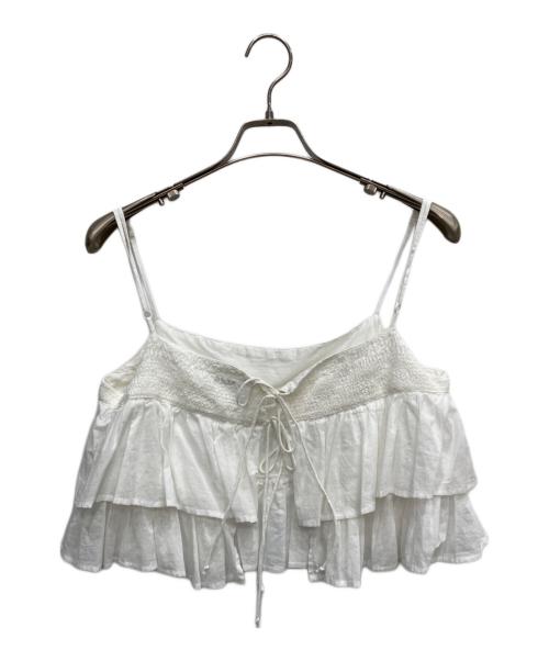 SIMPLICITE（シンプリシテ）simplicite (シンプリシテ) フリルキャミソールレイヤードブラウス ホワイト サイズ:FREEの古着・服飾アイテム