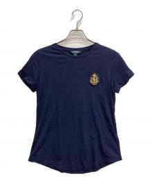 LAUREN RALPH LAUREN（ローレン ラルフ ローレン）の古着「刺繍半袖カットソー」｜ネイビー