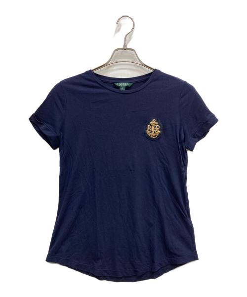 LAUREN RALPH LAUREN（ローレン ラルフ ローレン）LAUREN RALPH LAUREN (ローレン ラルフ ローレン) 刺繍半袖カットソー ネイビー サイズ:XSの古着・服飾アイテム