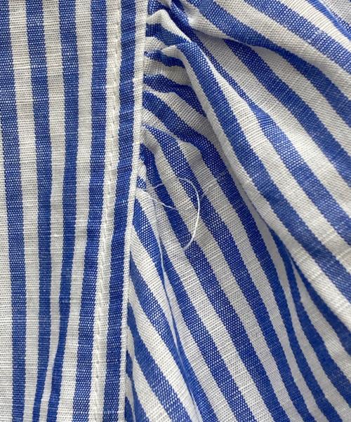 MACPHEE（マカフィー）MACPHEE (マカフィー) コットンリネンギャザースリーブプルオーバー ブルー サイズ:36の古着・服飾アイテム