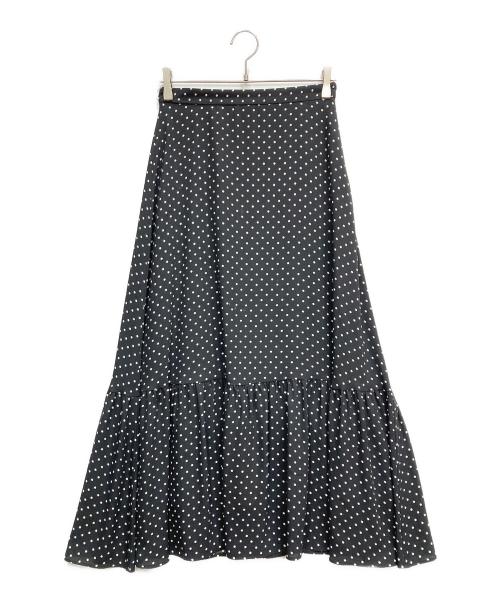 UNITED ARROWS（ユナイテッドアローズ）UNITED ARROWS (ユナイテッドアローズ) ドットティアードロングスカート ブラック サイズ:Mの古着・服飾アイテム