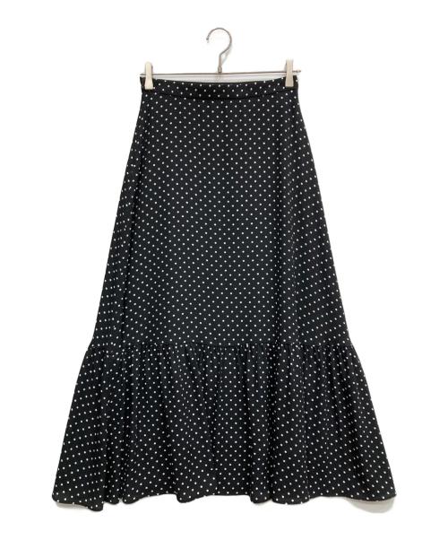 UNITED ARROWS（ユナイテッドアローズ）UNITED ARROWS (ユナイテッドアローズ) ドットティアードロングスカート ブラック サイズ:Mの古着・服飾アイテム