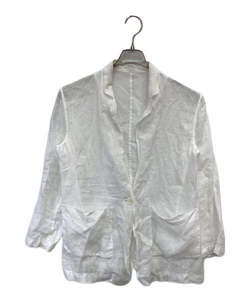 Whim Gazette（ウィムガゼット）Whim Gazette (ウィムガゼット) リネンテーラードジャケット ホワイト サイズ:FREEの古着・服飾アイテム
