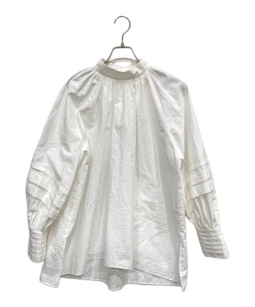 marmors（マルモア）marmors (マルモア) スタンドカラーピンタックブラウス ホワイト サイズ:36の古着・服飾アイテム