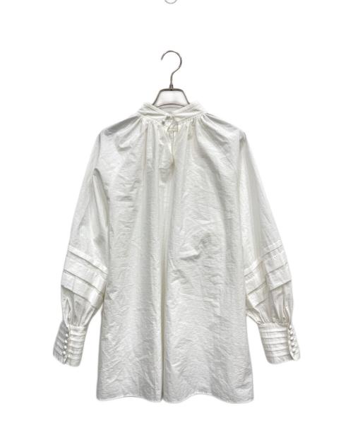 marmors（マルモア）marmors (マルモア) スタンドカラーピンタックブラウス ホワイト サイズ:36の古着・服飾アイテム
