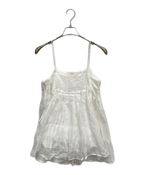 BABYLONE（バビロン）BABYLONE (バビロン) オーガンジーチェックキャミ ホワイト サイズ:FREEの古着・服飾アイテム