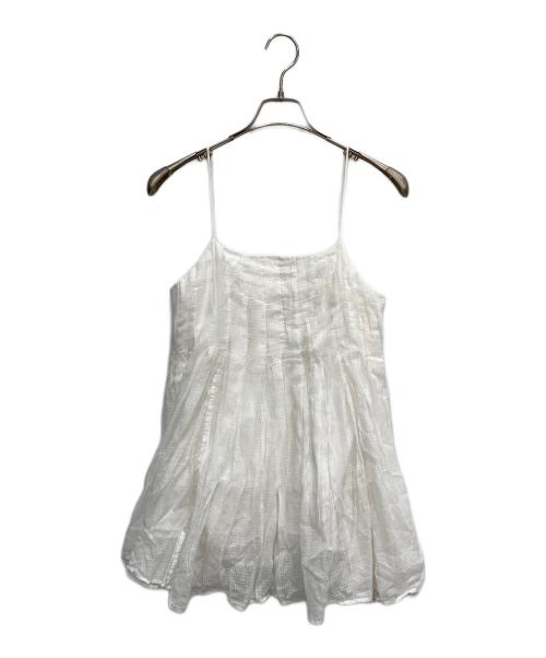 BABYLONE（バビロン）BABYLONE (バビロン) オーガンジーチェックキャミ ホワイト サイズ:FREEの古着・服飾アイテム
