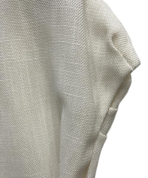 BALLSEY（ボールジィ）BALLSEY (ボールジィ) ポリエステルレーヨンカラミ フレンチスリーブブラウス ホワイト サイズ:Mの古着・服飾アイテム