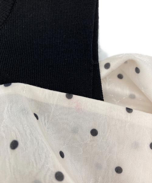 FRAY ID（フレイ アイディー）FRAY ID (フレイ アイディー) ニットコンビペプラムトップス ホワイト サイズ:FREEの古着・服飾アイテム