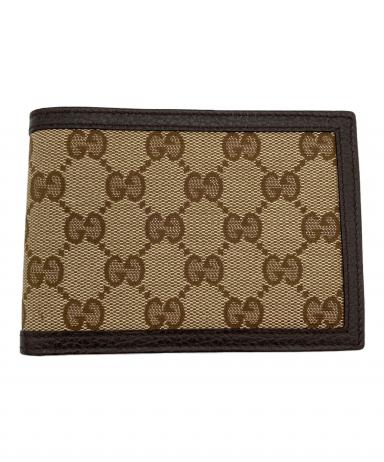 中古・古着通販】GUCCI (グッチ) GGキャンバス 2つ折り財布 ブラウン