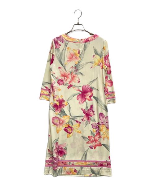 LEONARD FASHION（レオナールファッション）LEONARD FASHION (レオナールファッション) 花柄ワンピース アイボリー サイズ:Ⅼの古着・服飾アイテム