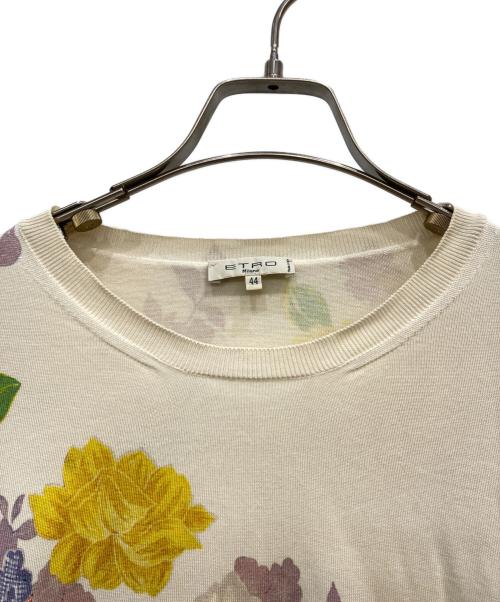 ETRO（エトロ）ETRO (エトロ) シルク混総柄半袖ニット アイボリー サイズ:Ⅼの古着・服飾アイテム