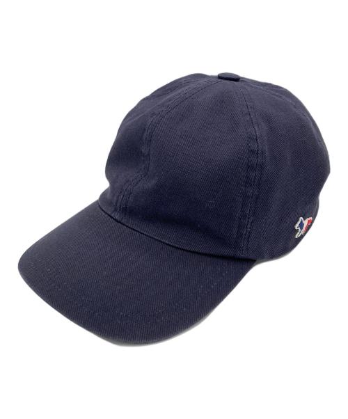 maison kitsune（メゾンキツネ）MAISON KITSUNE (メゾンキツネ) 6パネル 刺繍コットンキャップ ネイビーの古着・服飾アイテム