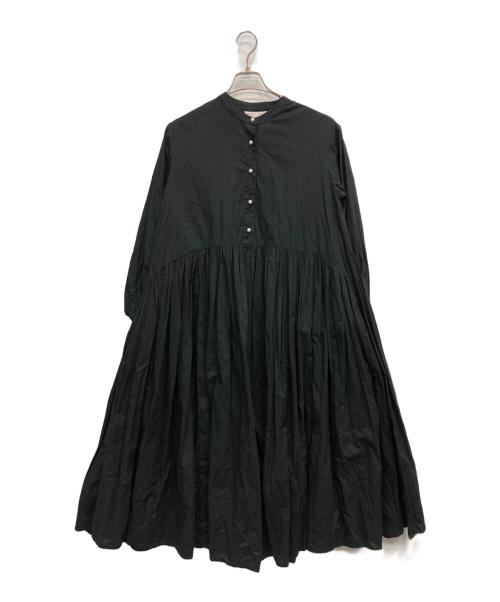 BEARDSLEY（ビアズリー）BEARDSLEY (ビアズリー) パールボタンギャザーワンピース ブラック サイズ:Sの古着・服飾アイテム