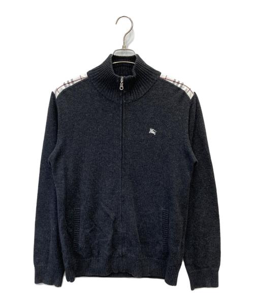 BURBERRY BLACK LABEL（バーバリーブラックレーベル）BURBERRY BLACK LABEL (バーバリーブラックレーベル) ニットジャケット グレー サイズ:3の古着・服飾アイテム