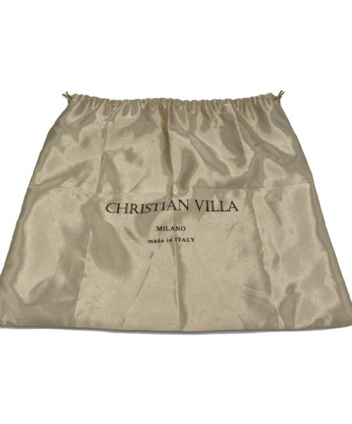 CHRISTIAN VILLA（クリスチャンヴィラ）CHRISTIAN VILLA (クリスチャンヴィラ) シュリンクレザーハンドバッグ ブラックの古着・服飾アイテム