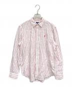 POLO RALPH LAURENポロ・ラルフローレン）の古着「リネンストライプシャツ」｜ピンク