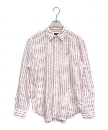 POLO RALPH LAUREN（ポロ・ラルフローレン）の古着「リネンストライプシャツ」｜ピンク