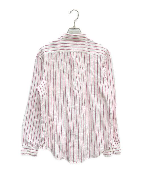 POLO RALPH LAUREN（ポロ・ラルフローレン）POLO RALPH LAUREN (ポロ・ラルフローレン) リネンストライプシャツ ピンク サイズ:Mの古着・服飾アイテム