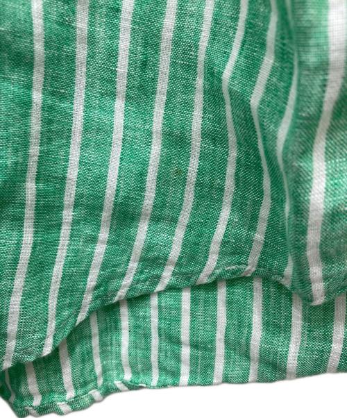 POLO RALPH LAUREN（ポロ・ラルフローレン）POLO RALPH LAUREN (ポロ・ラルフローレン) リネンストライプシャツ グリーン サイズ:Mの古着・服飾アイテム