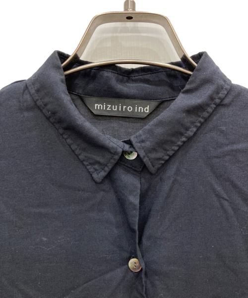 mizuiro-ind（ミズイロインド）mizuiro-ind (ミズイロインド) リネン混シャツワンピース ネイビー サイズ:FREEの古着・服飾アイテム