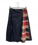 BLUE LABEL CRESTBRIDGEブルーレーベルクレストブリッジ）の古着「ラップスカート」｜ネイビー