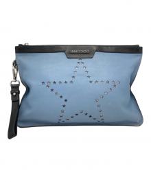 JIMMY CHOO（ジミーチュウ）の古着「スターパンチングクラッチバッグ」｜ブルー