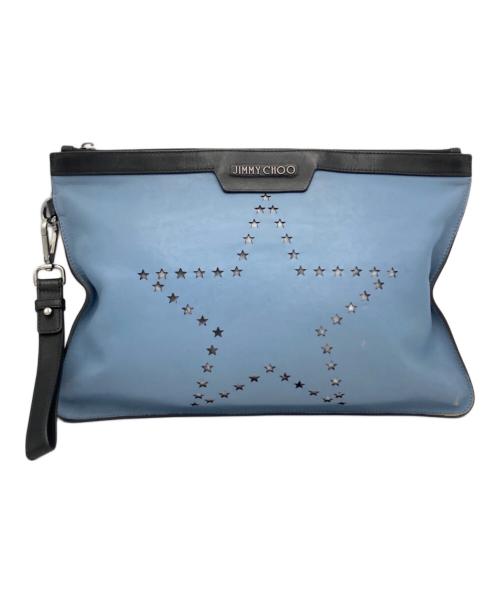 JIMMY CHOO（ジミーチュウ）JIMMY CHOO (ジミーチュウ) スターパンチングクラッチバッグ ブルーの古着・服飾アイテム