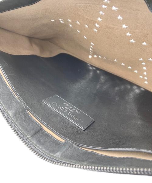 JIMMY CHOO（ジミーチュウ）JIMMY CHOO (ジミーチュウ) スターパンチングクラッチバッグ ブルーの古着・服飾アイテム