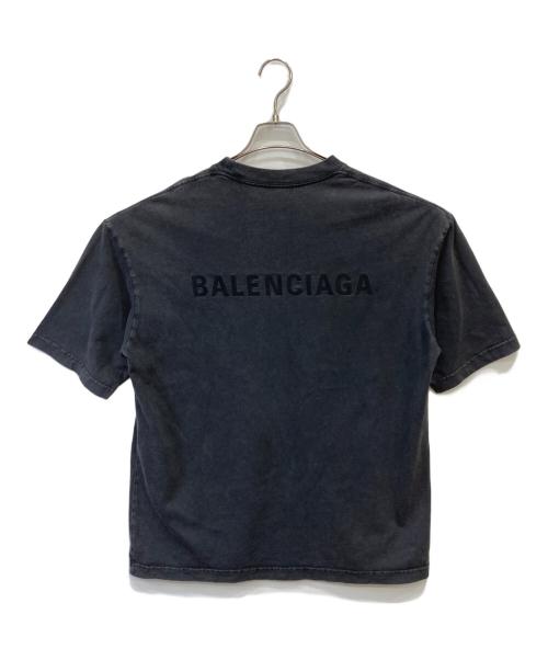 BALENCIAGA（バレンシアガ）BALENCIAGA (バレンシアガ) ロゴ刺繍オーバーサイズTシャツ グレー サイズ:XSの古着・服飾アイテム