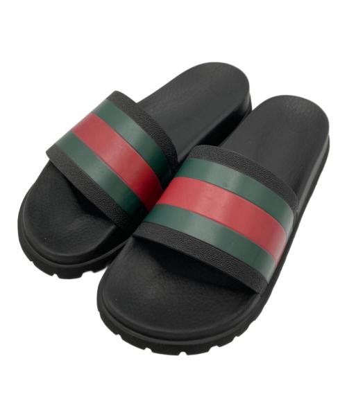 GUCCI（グッチ）GUCCI (グッチ) ラバーメンズ スライドサンダル ブラック サイズ:7の古着・服飾アイテム