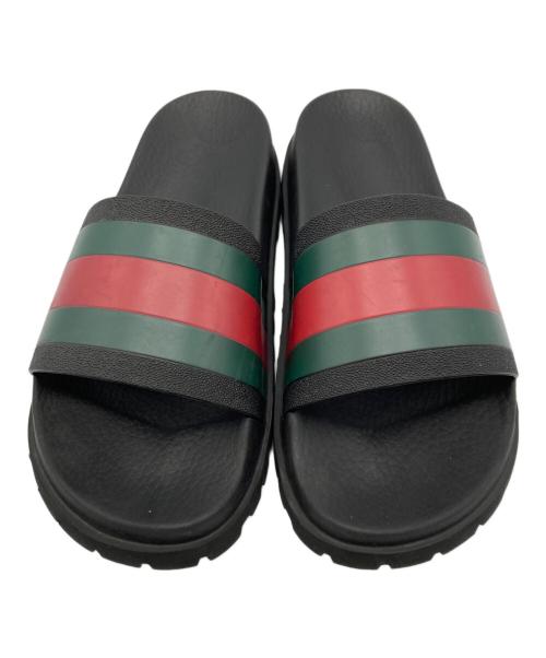 GUCCI（グッチ）GUCCI (グッチ) ラバーメンズ スライドサンダル ブラック サイズ:7の古着・服飾アイテム